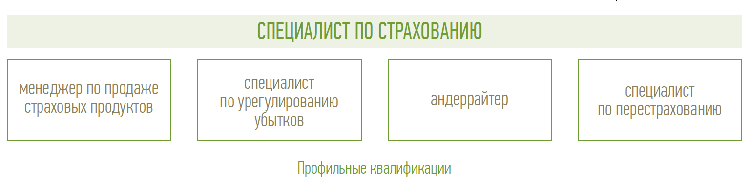 В страховой сфере действует профессиональный стандарт «Специалист по страхованию», в соответствии с которым разработаны и утверждены профильные квалификации