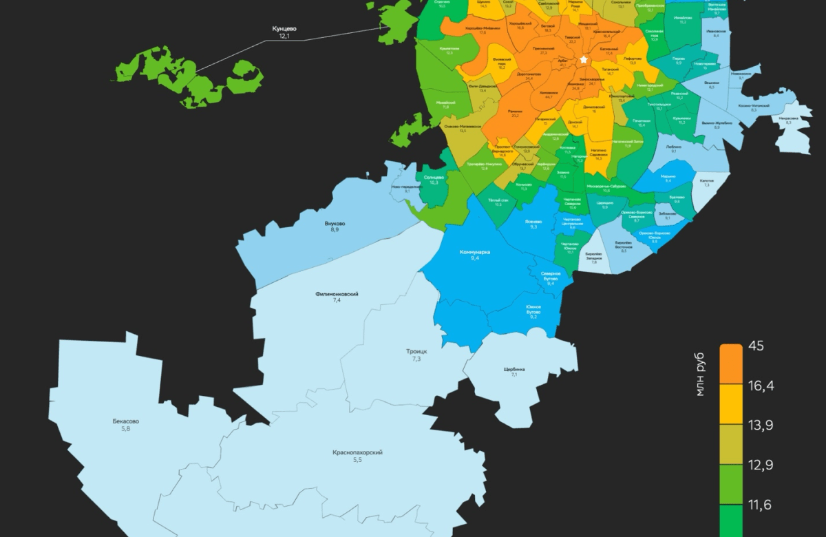 Где в Москве продается самое недорогое жилье – карта стоимости готовых квартир от аналитиков Домклик